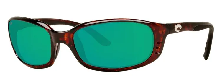 Costa Del Mar Mens Brine Tortoise Frame - Green Mirror 580 Plastic Lens - Polarized Sunglasses