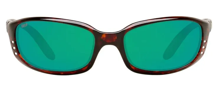 Costa Del Mar Mens Brine Tortoise Frame - Green Mirror 580 Plastic Lens - Polarized Sunglasses