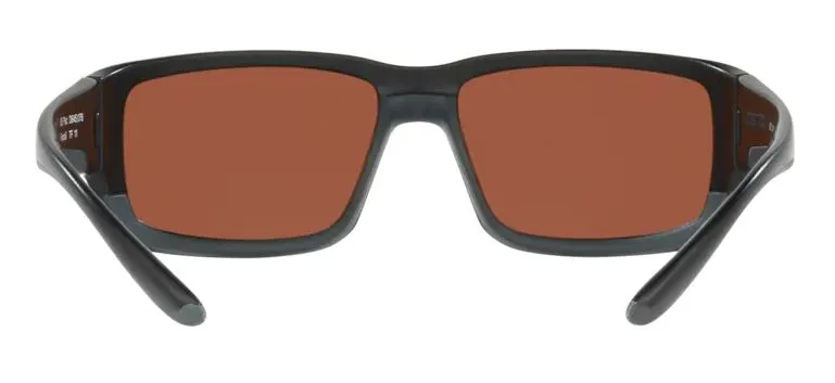 Costa Del Mar Mens Fantail Matte Black Frame - Green Mirror 580 Glass Lens - Polarized Sunglasses