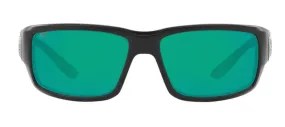 Costa Del Mar Mens Fantail Matte Black Frame - Green Mirror 580 Plastic Lens - Polarized Sunglasses