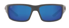 Costa Del Mar Mens Fantail Matte Gray Frame - Blue Mirror Glass Lens - Polarized Sunglasses