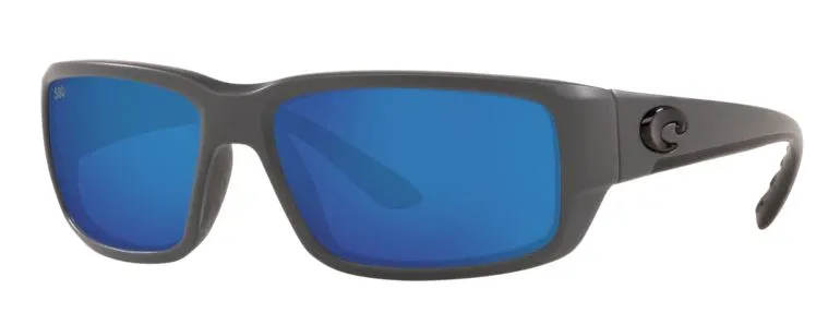 Costa Del Mar Mens Fantail Matte Gray Frame - Blue Mirror Glass Lens - Polarized Sunglasses