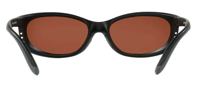 Costa Del Mar Mens Fathom Matte Black Frame - Green Mirror 580 Glass Lens - Polarized Sunglasses