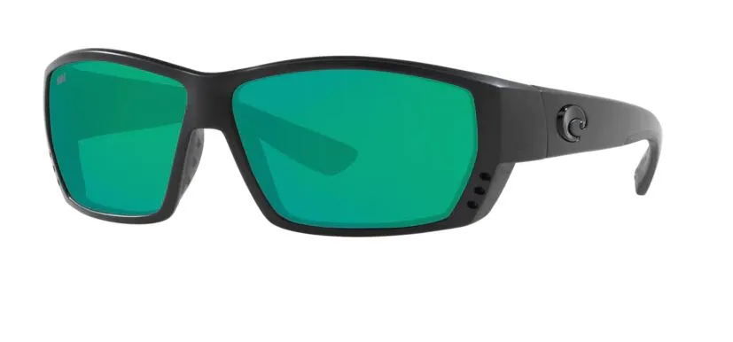 Costa Del Mar Mens Tuna Alley Blackout Frame - Green Mirror 580 Glass Lens - Polarized Sunglasses