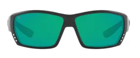 Costa Del Mar Mens Tuna Alley Blackout Frame - Green Mirror 580 Glass Lens - Polarized Sunglasses