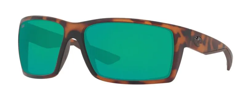 Costa Del Mar Reefton Retro Tortoise Frame - Green Mirror 580 Glass Lens - Polarized Sunglasses