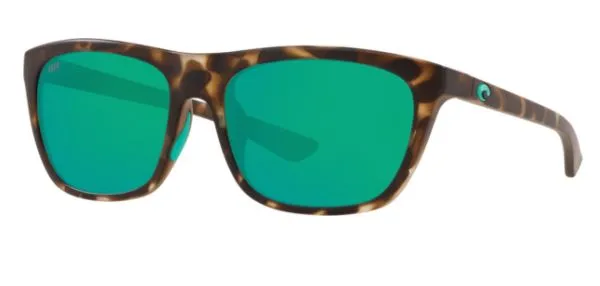 Costa Del Mar Womens Cheeca Matte Shadow Tortoise Frame - Green Mirror 580 Plastic Lens - Polarized Sunglasses