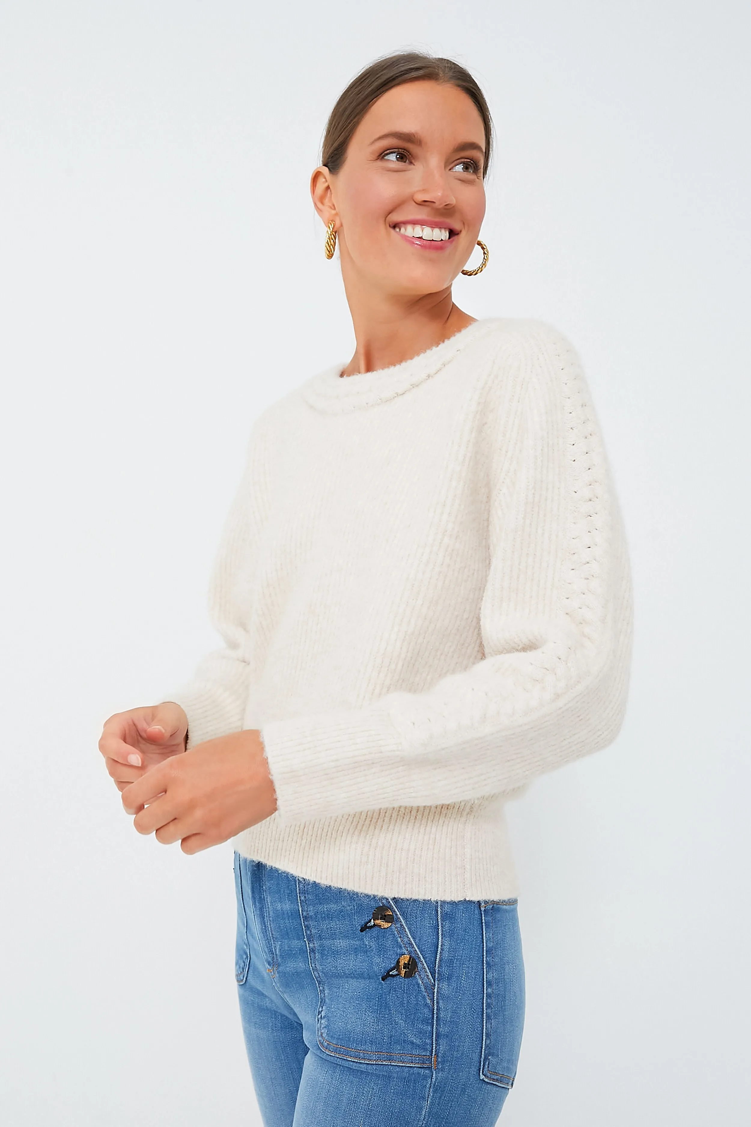 Cream Braided Harlow Sweater