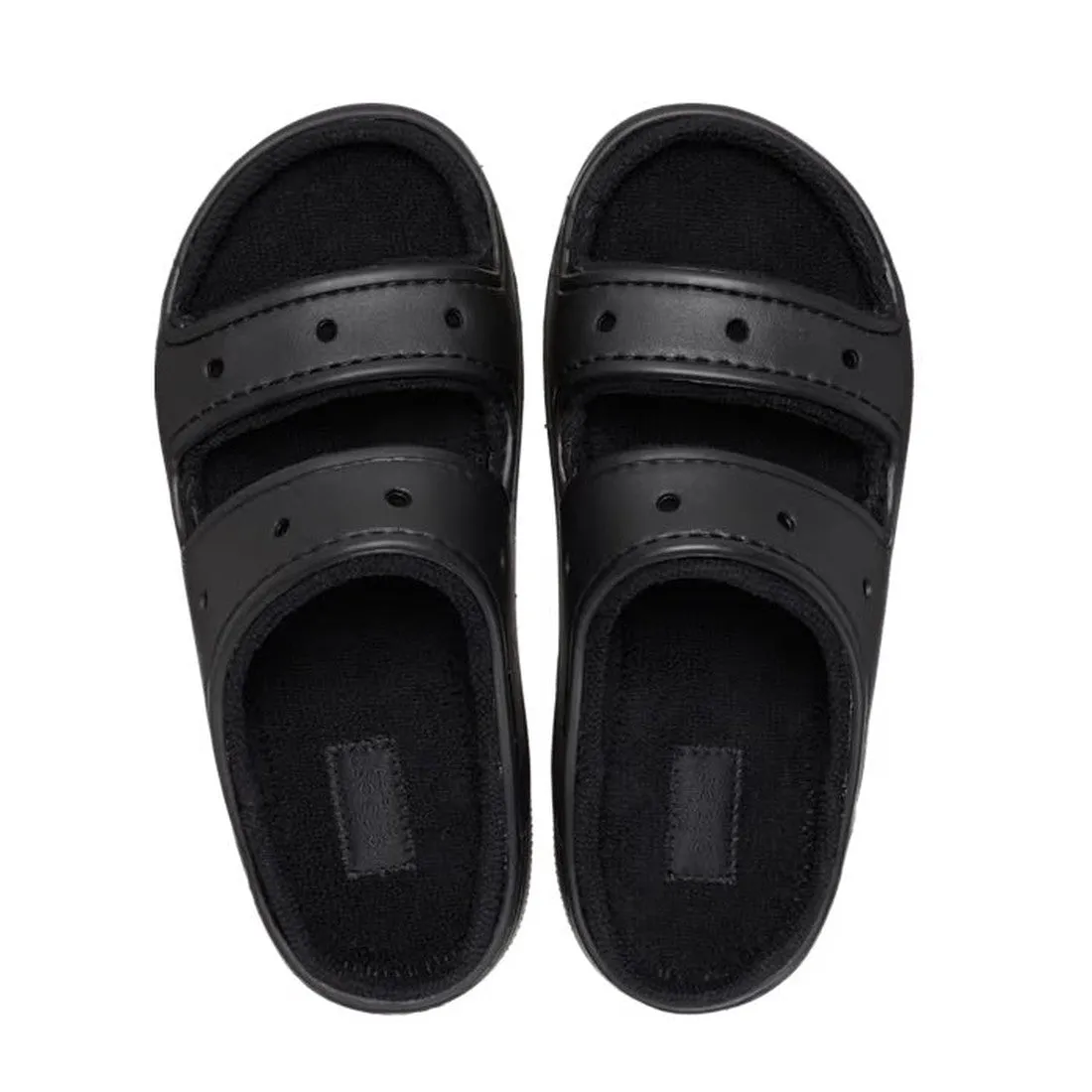 Crocs Classic Cozzzy Towel Sandal Slide Black Adults CLEARANCE