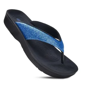 Crystal Mist Women's Orthotic Flip Flop - Blue