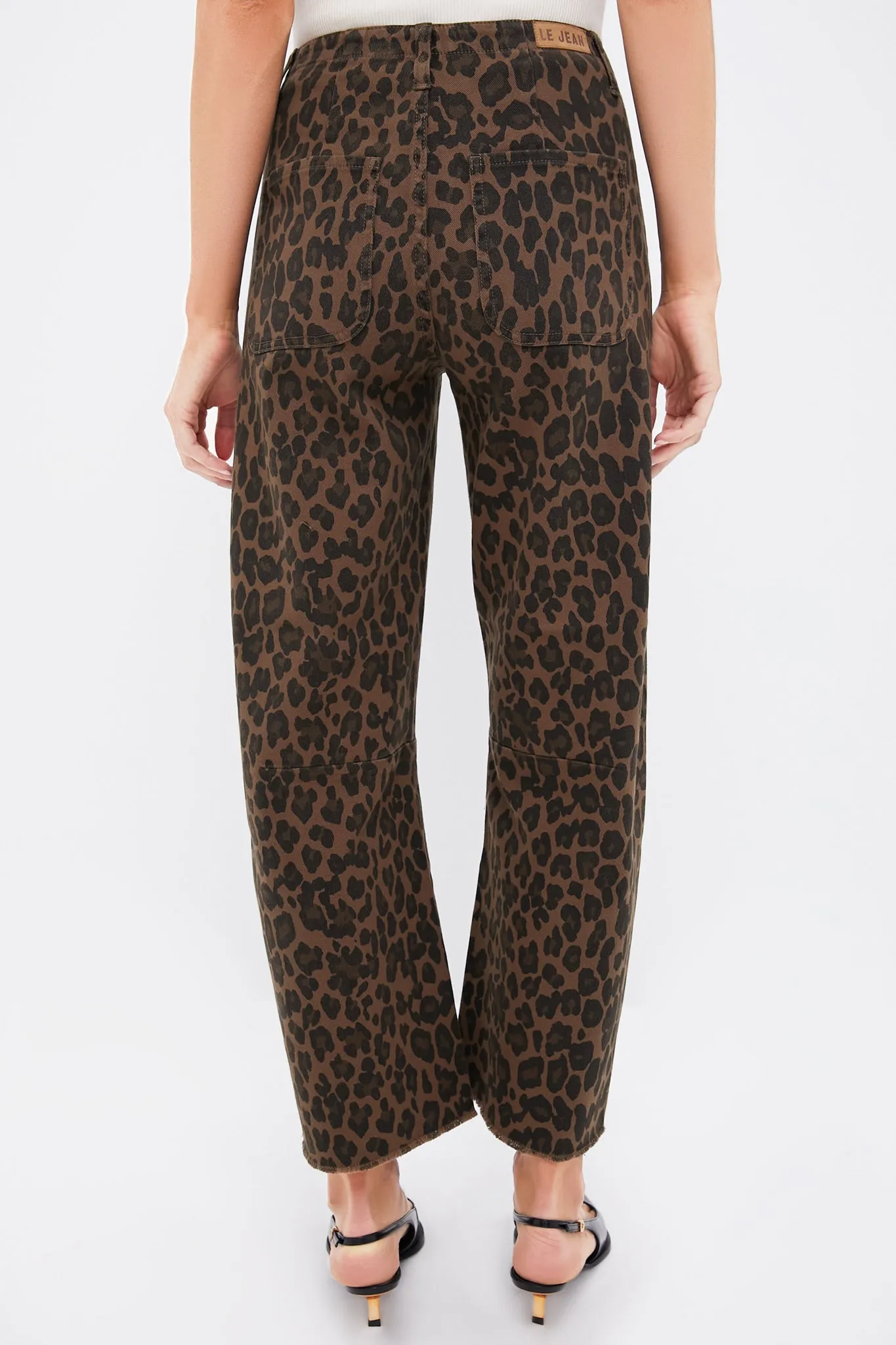 Dark Leopard Utility Soft Barrel Jean