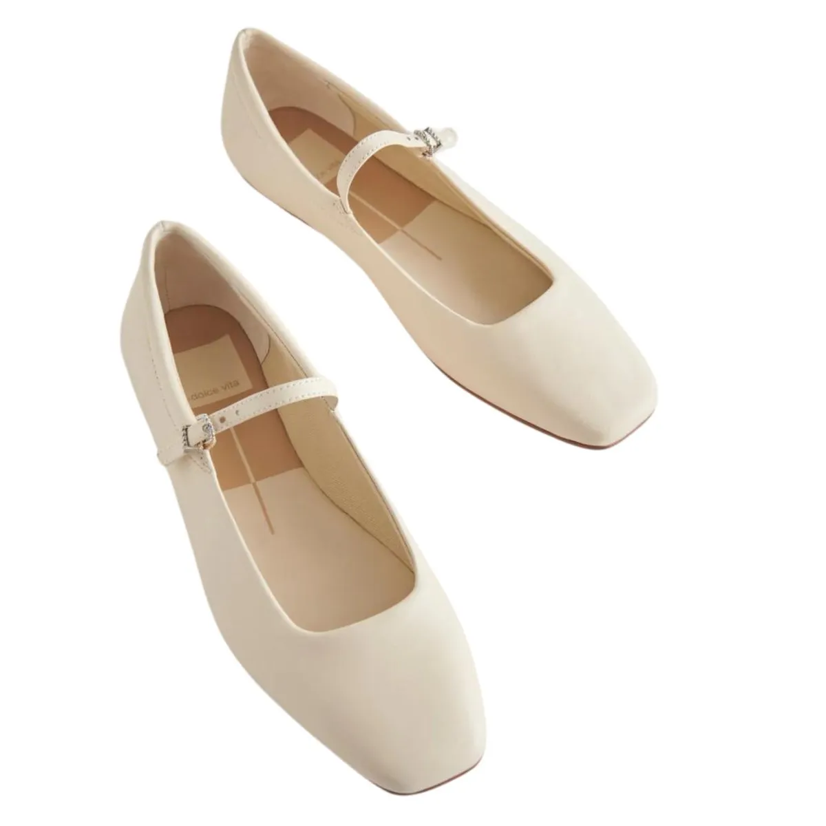 Dolce Vita Women's Reyes Ballet Flats Ivory Leather