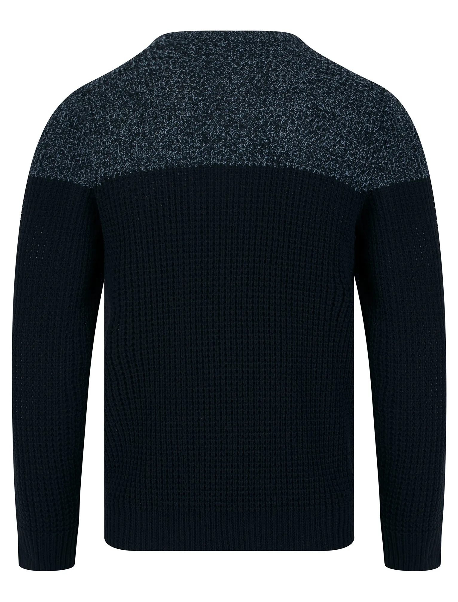 Eden Colour Block Knitted Jumper in Navy / Blue Twist - Kensington Eastside