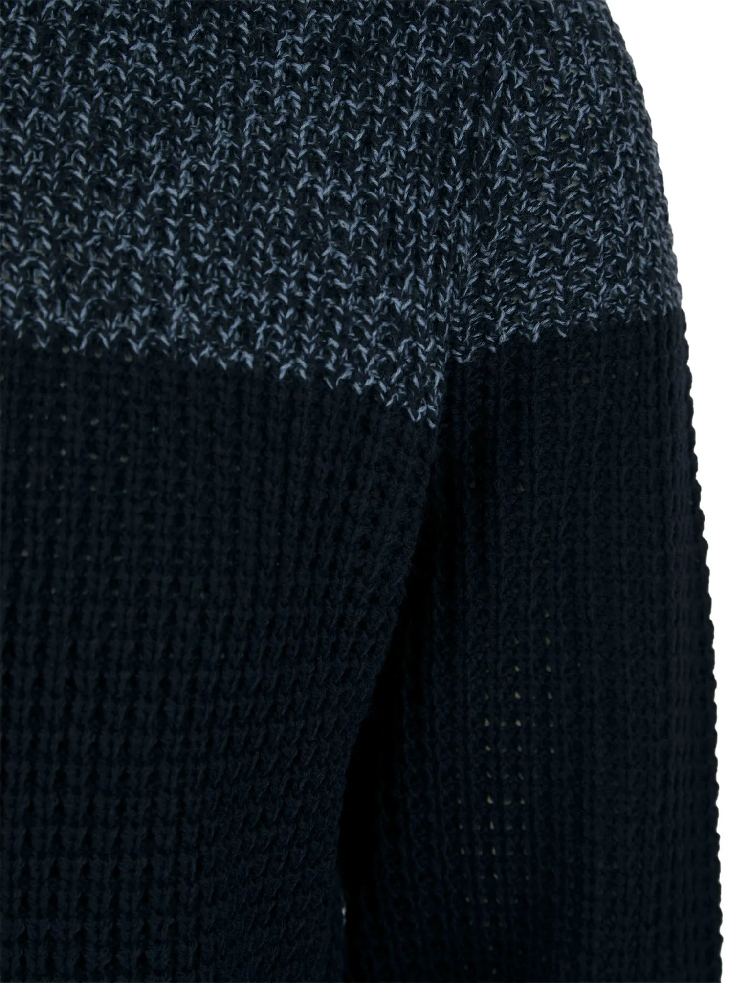 Eden Colour Block Knitted Jumper in Navy / Blue Twist - Kensington Eastside