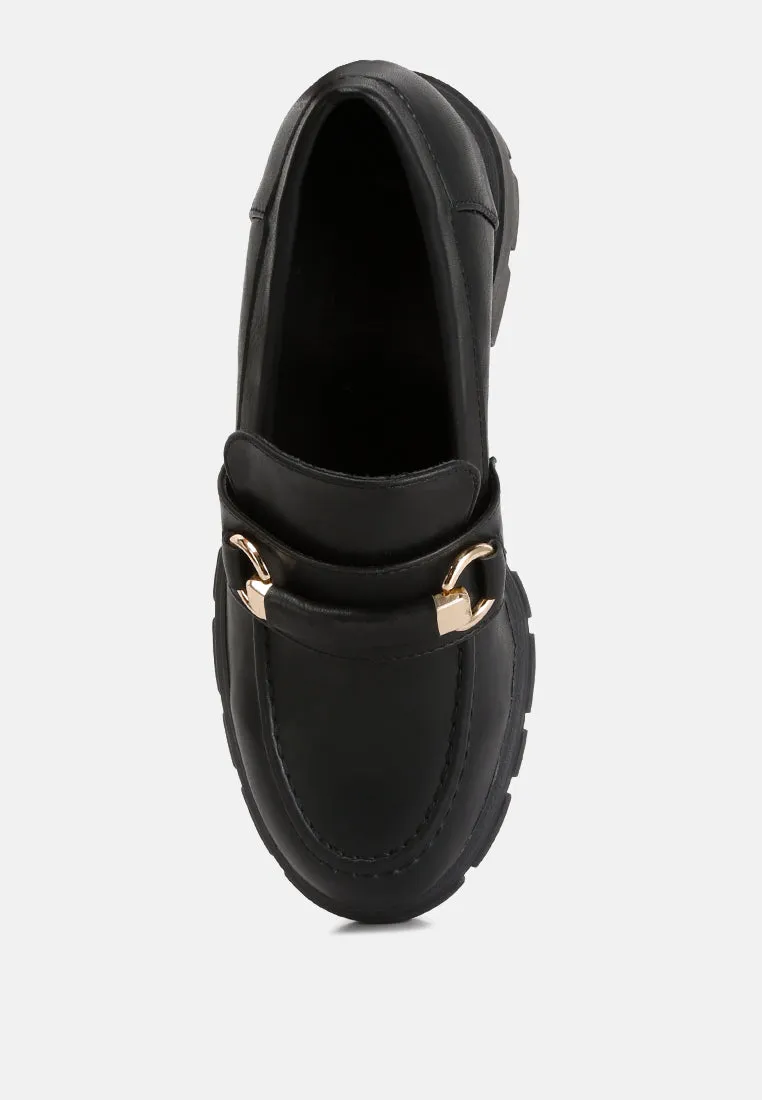 Evangeline chunky platform loafers in Black