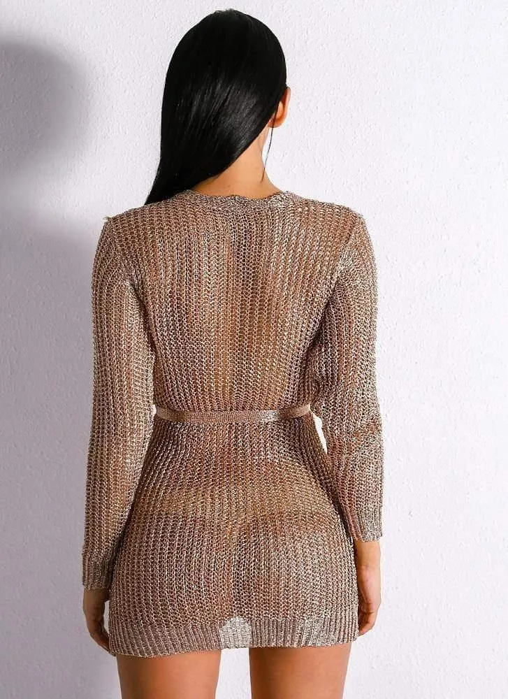 Evelyn Belluci Rose Gold Sweater Dress