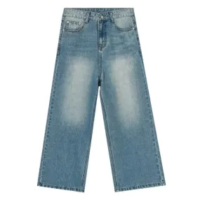 Faded Blue Wide Leg Jeans