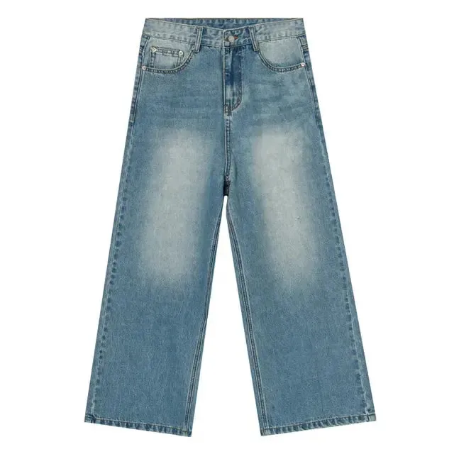 Faded Blue Wide Leg Jeans