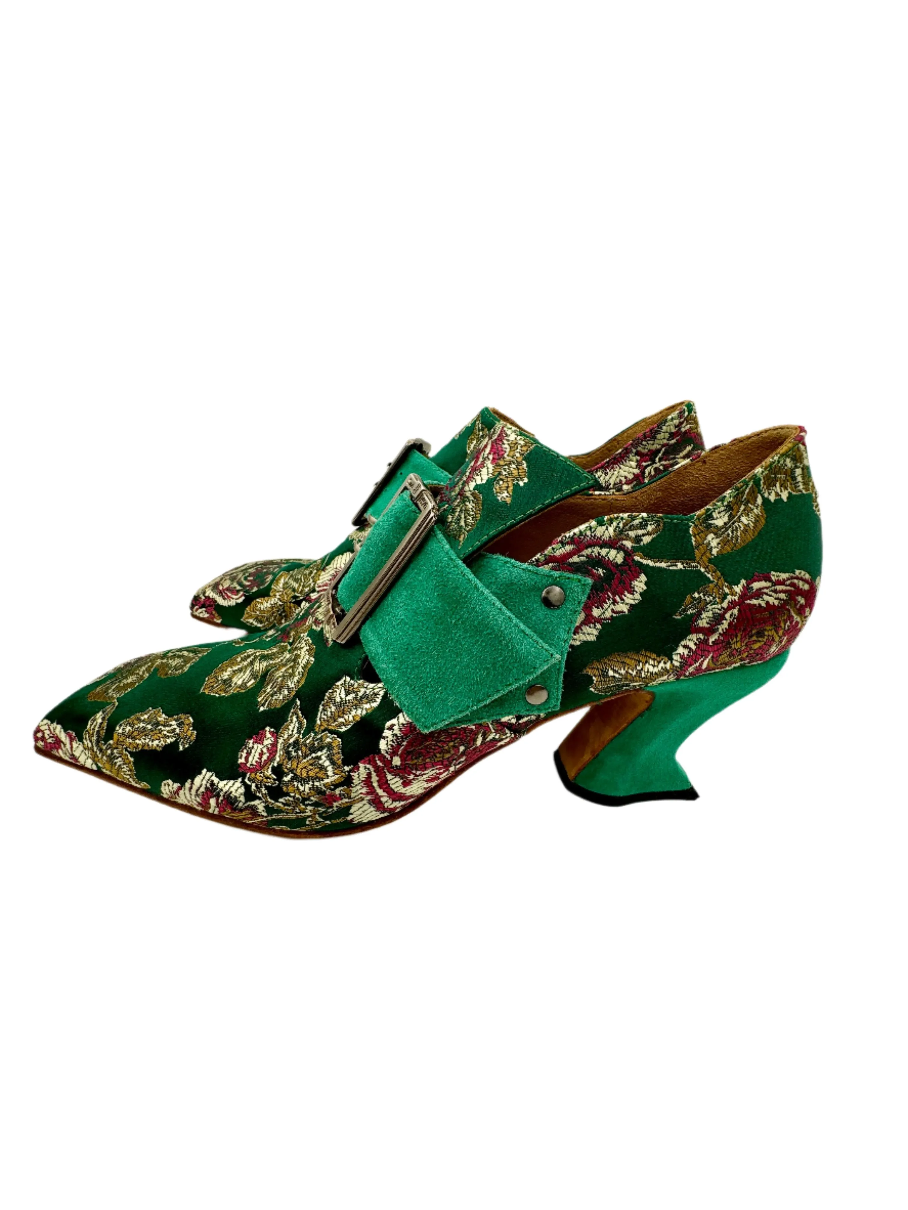 Fluevog, Green Loafer Heel Y2K