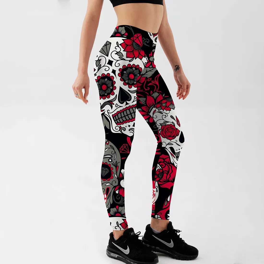 Funki Buys | Pants | Women's Fitness Leggings | Skull, Web, Swirl