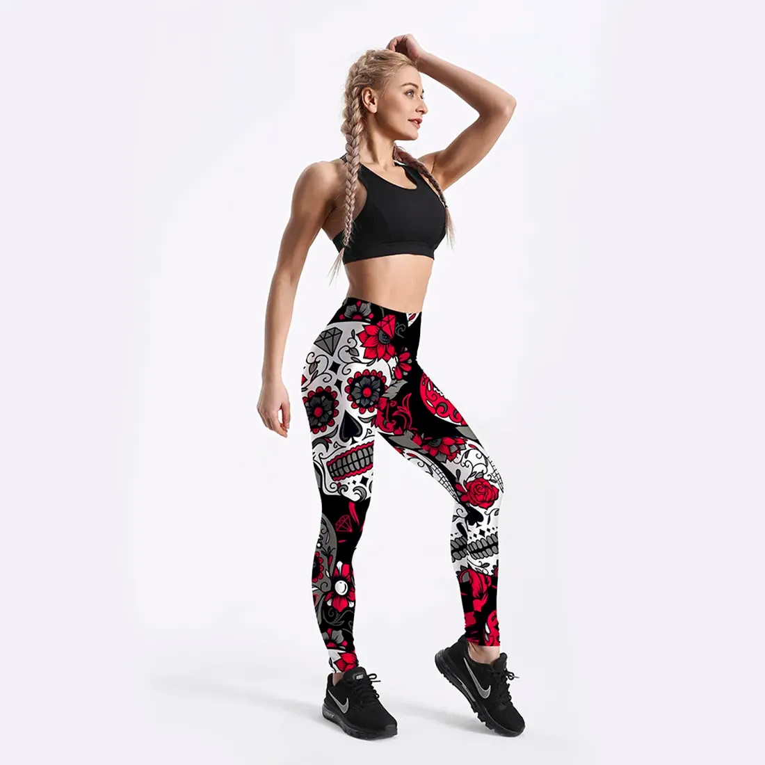 Funki Buys | Pants | Women's Fitness Leggings | Skull, Web, Swirl