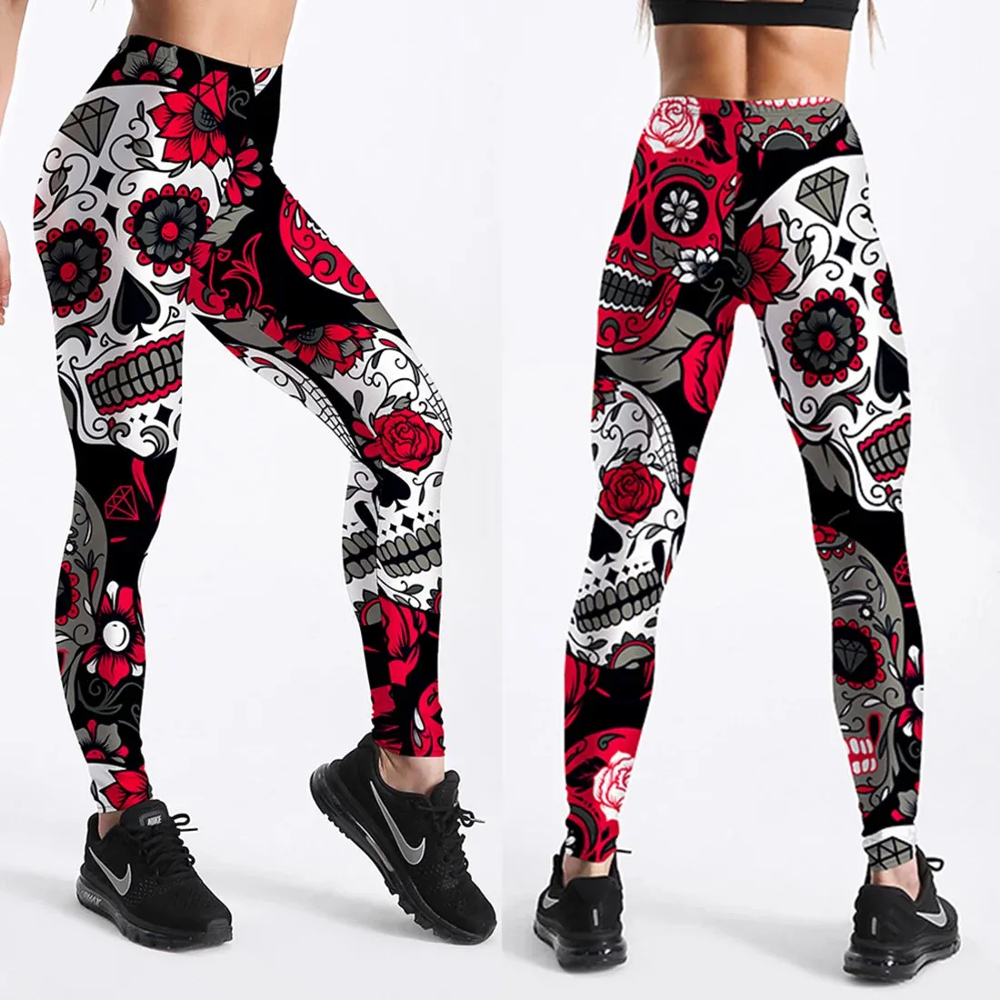 Funki Buys | Pants | Women's Fitness Leggings | Skull, Web, Swirl