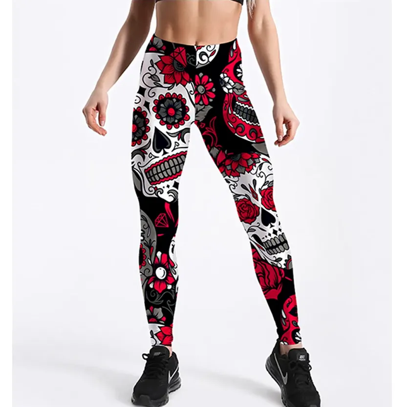 Funki Buys | Pants | Women's Fitness Leggings | Skull, Web, Swirl