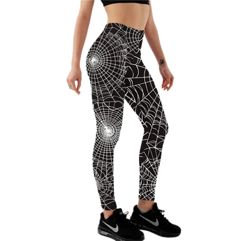 Funki Buys | Pants | Women's Fitness Leggings | Skull, Web, Swirl