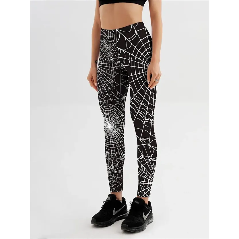 Funki Buys | Pants | Women's Fitness Leggings | Skull, Web, Swirl