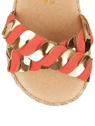 George First Walkers Red Metallic Braid 2 Strap Girls Sandals