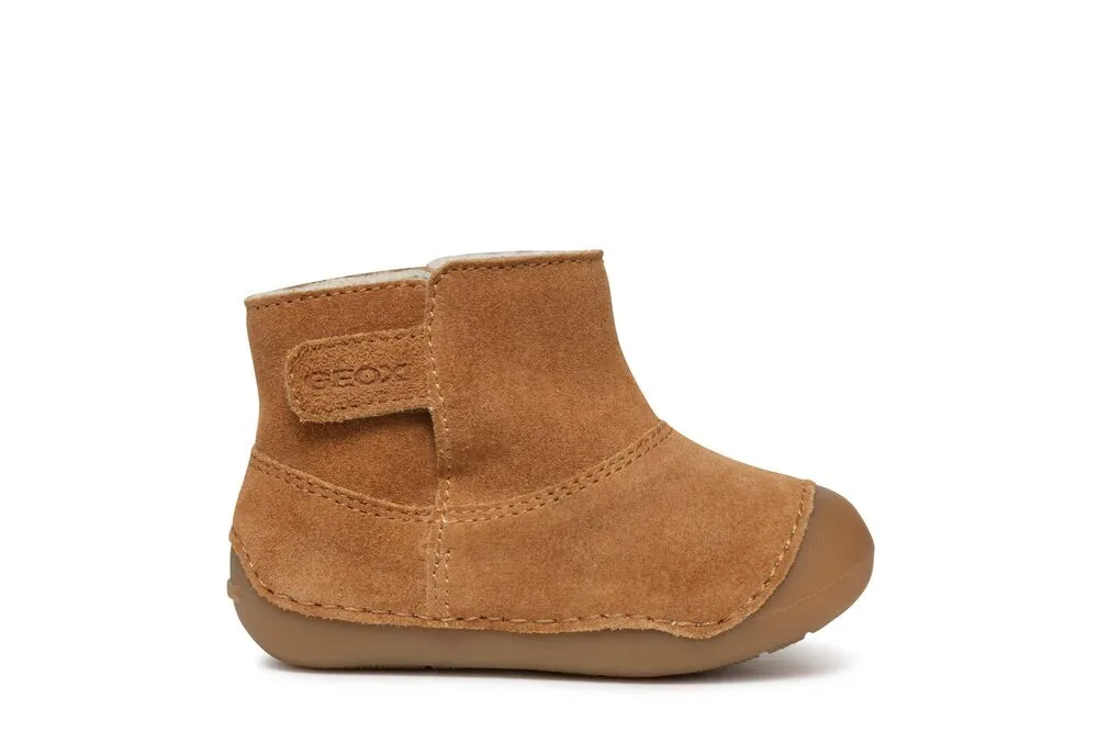 Geox Tutim Girls Whisky Brown Suede Warm Lined Boot