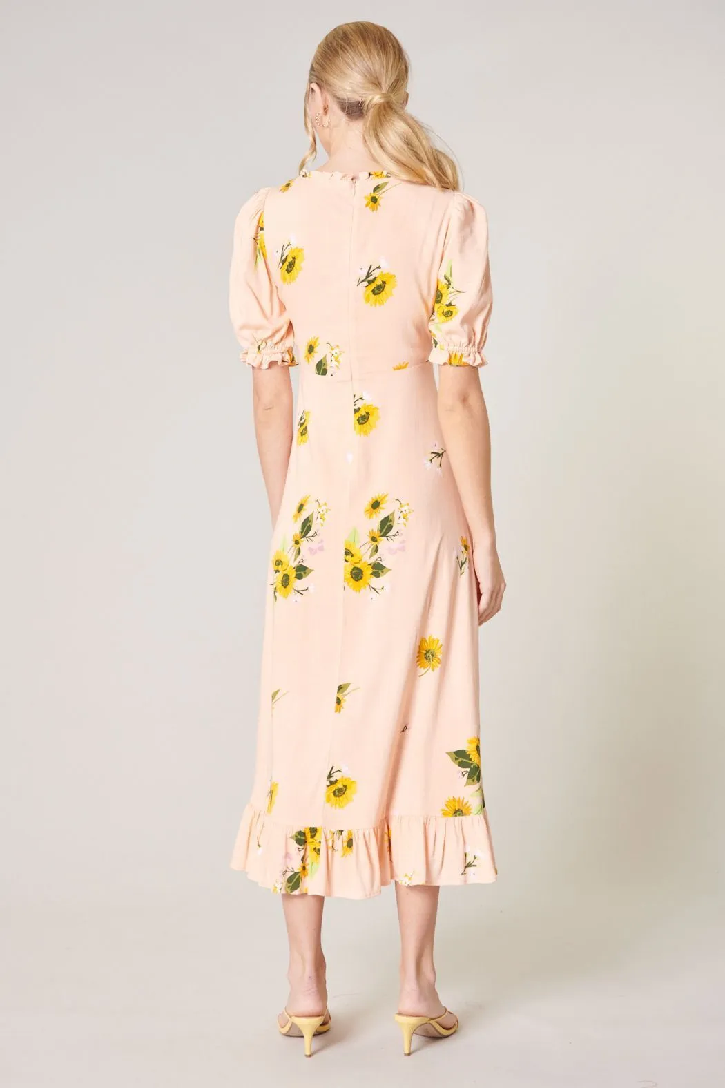 Girasol Puff Sleeve Midi Dress