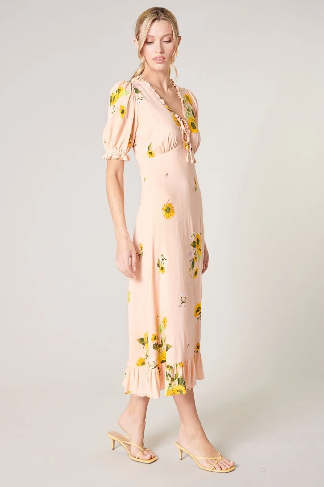 Girasol Puff Sleeve Midi Dress