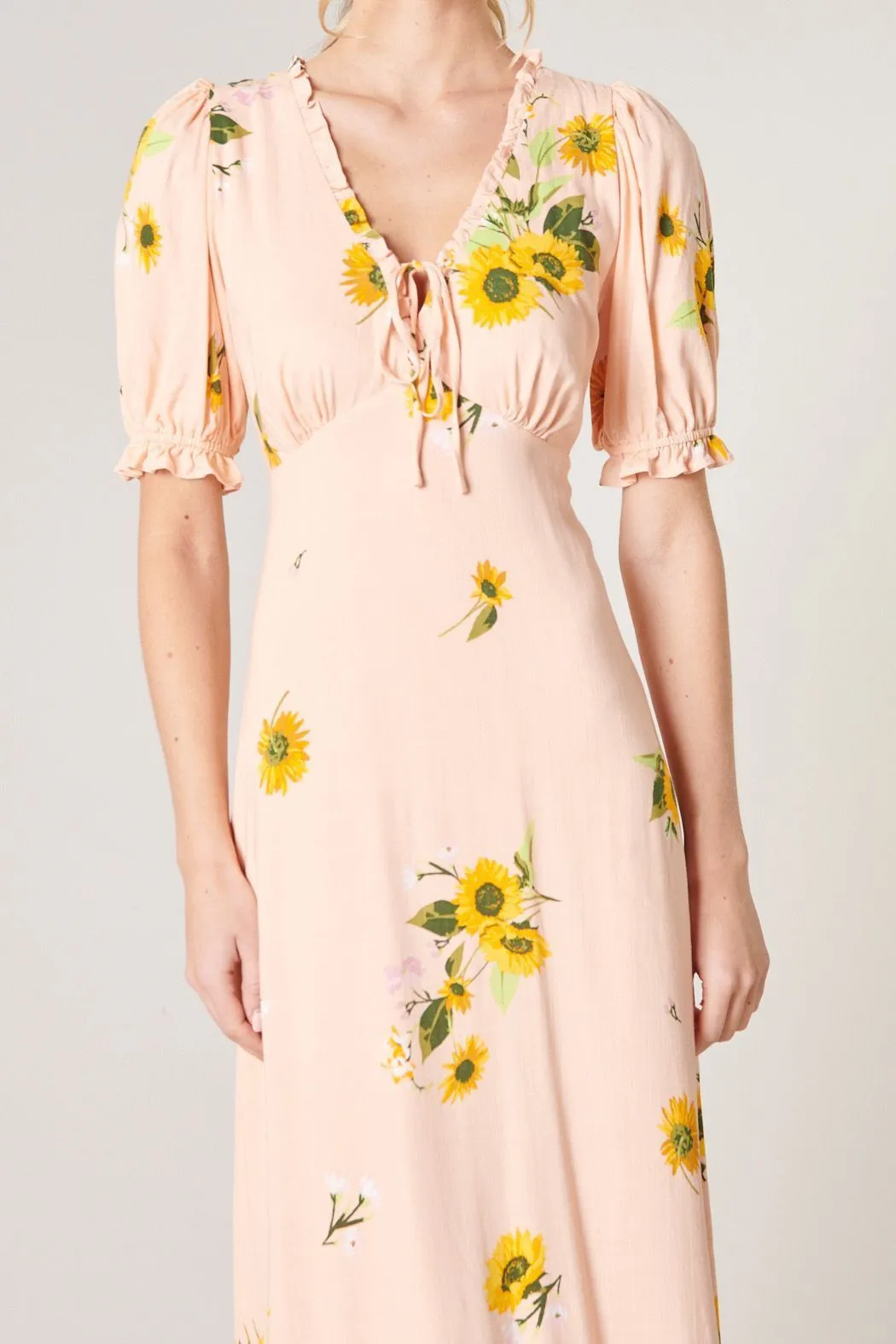 Girasol Puff Sleeve Midi Dress