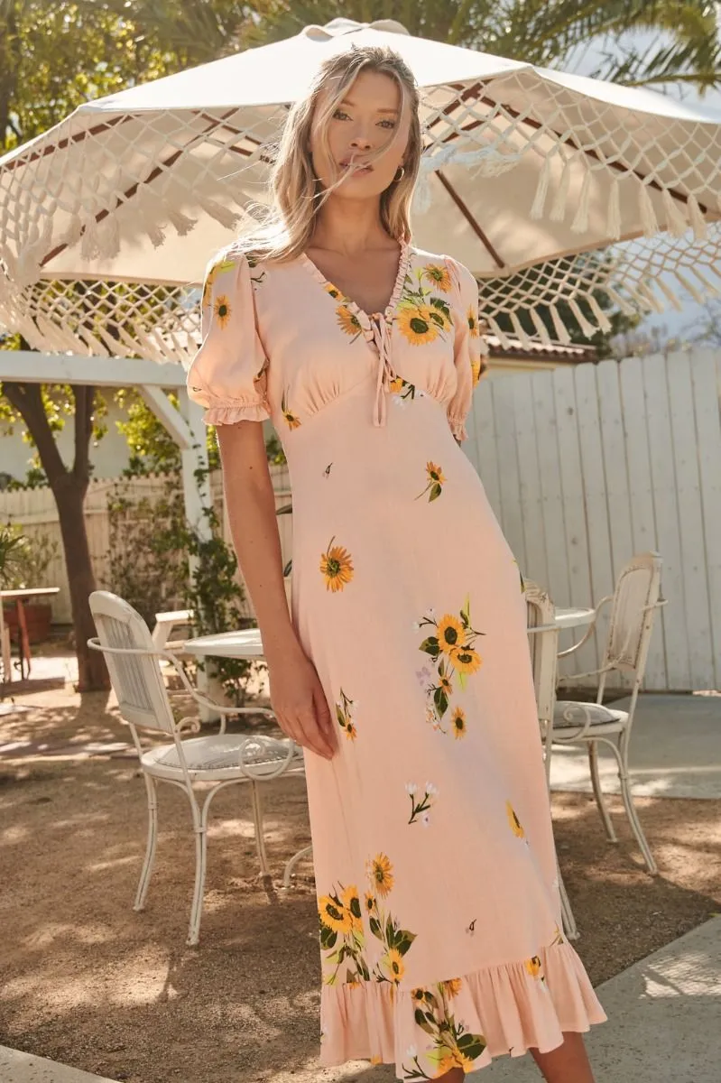 Girasol Puff Sleeve Midi Dress