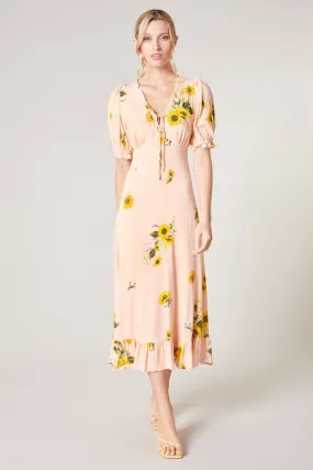 Girasol Puff Sleeve Midi Dress