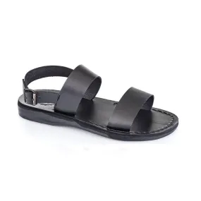 Golan - Leather Two Strap Sandal | Black