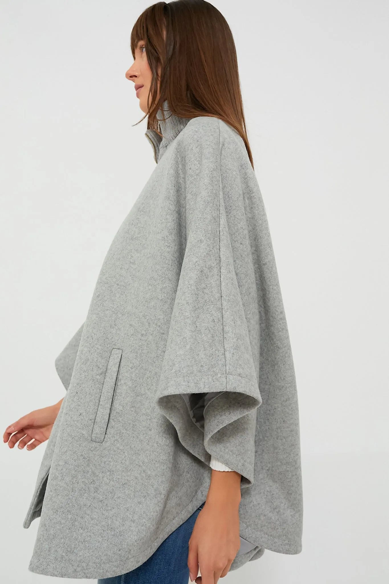 Grey Full Zip Huntington Poncho