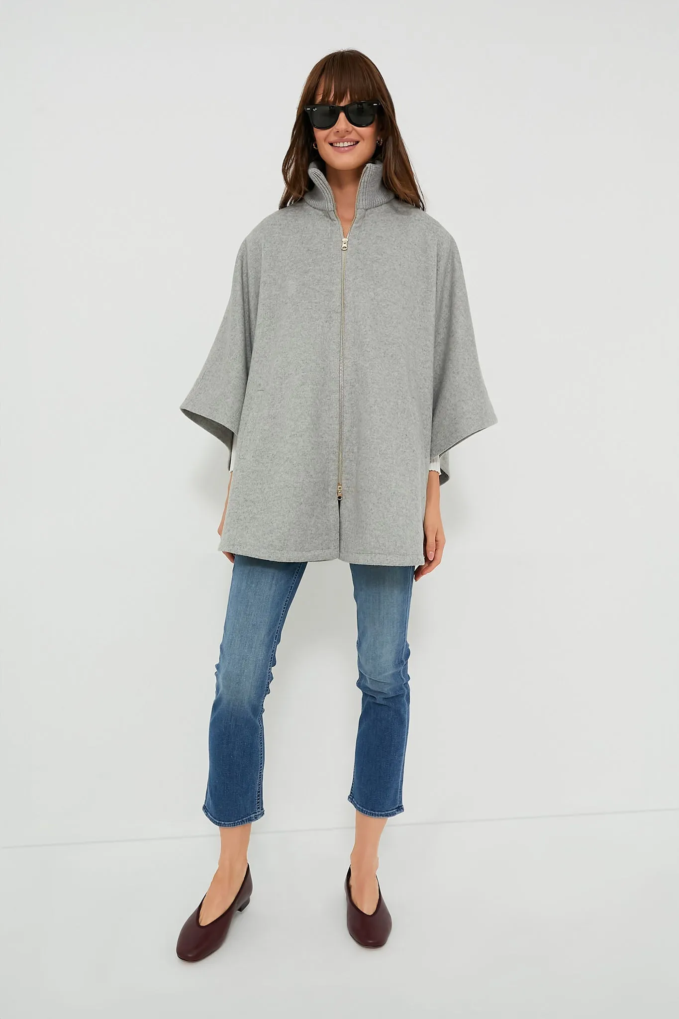 Grey Full Zip Huntington Poncho