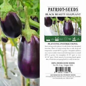 Heirloom Black Beauty Eggplant Seeds (.5g) by Patriot Seeds