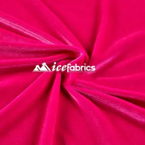 Hot Pink Stretch Velvet Upholstery Fabric By The Roll (20 yards) Wholesale Fabric