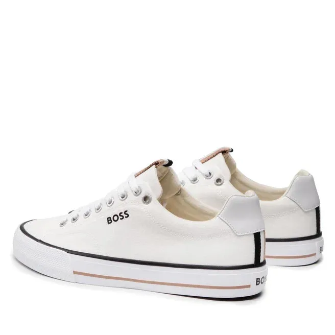 HUGO BOSS Aiden TENN LTB Canvas Trainers Men 50470866-WHT