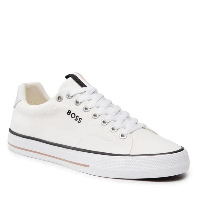 HUGO BOSS Aiden TENN LTB Canvas Trainers Men 50470866-WHT