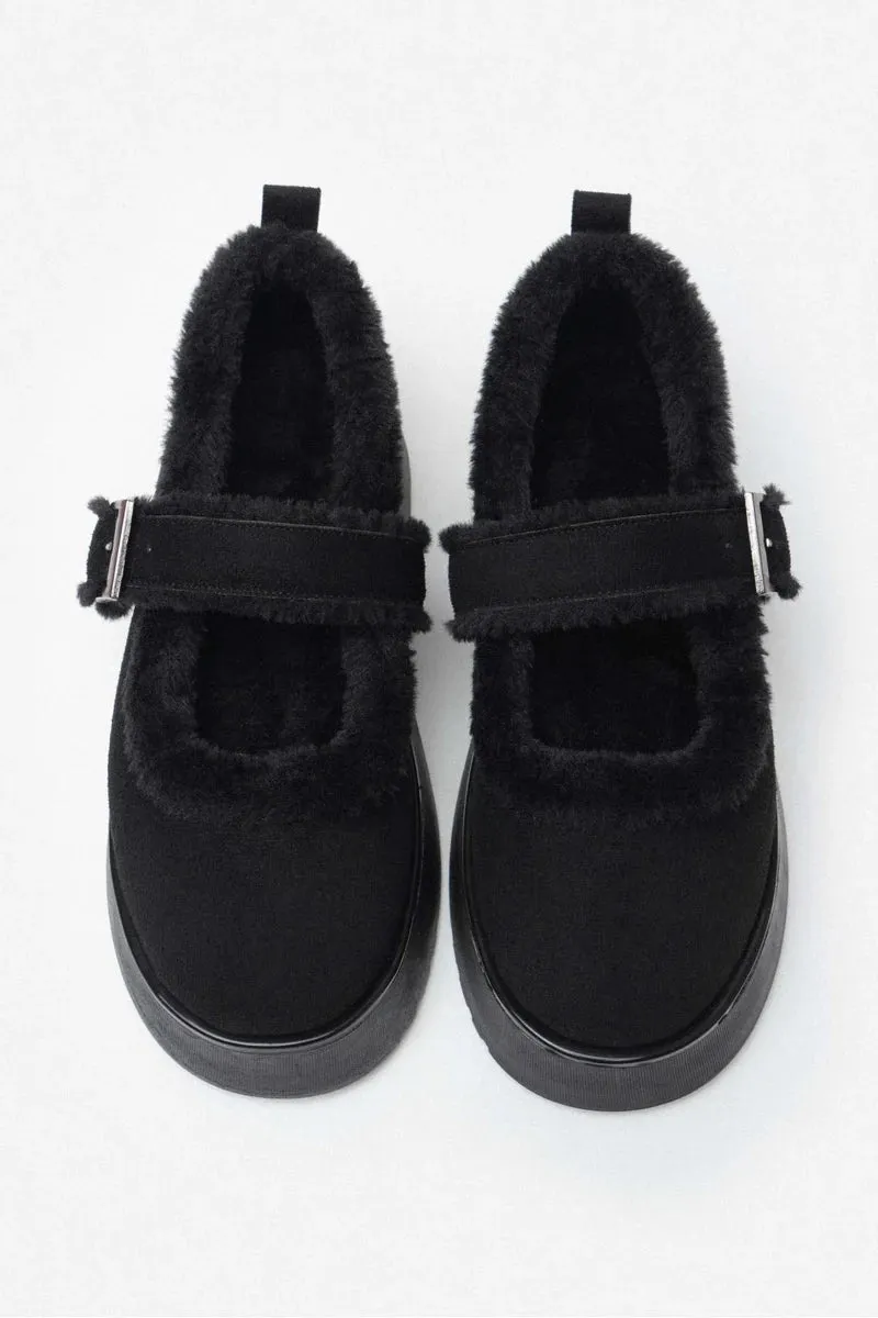 Irene Cozy Buckle Flats