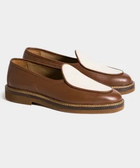 Jacques Solovière Lex Loafer in Brown & Cream