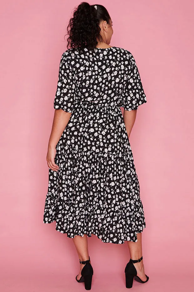 Jessica Black Floral Dress