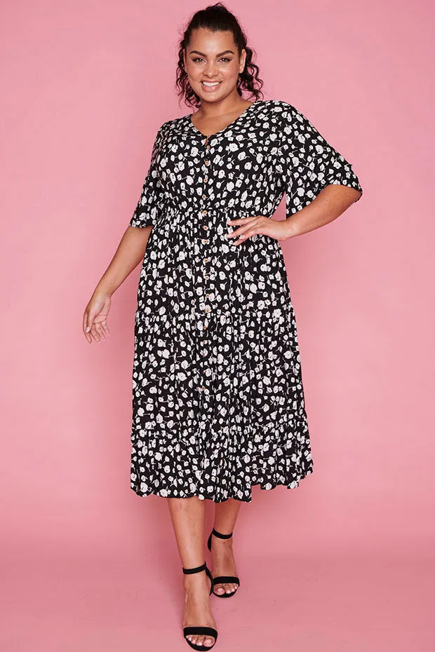 Jessica Black Floral Dress