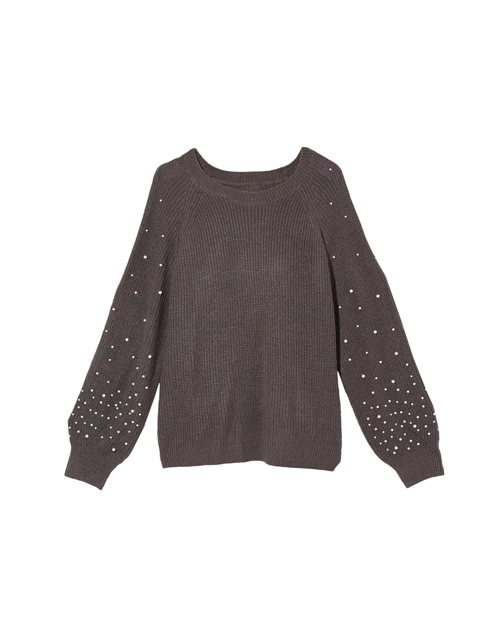 Jonah Pearl Embellished Sweater | Charcoal Grey