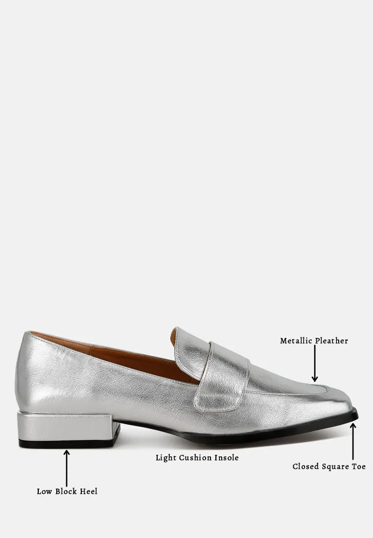 Jongs Metallic Penny Loafers