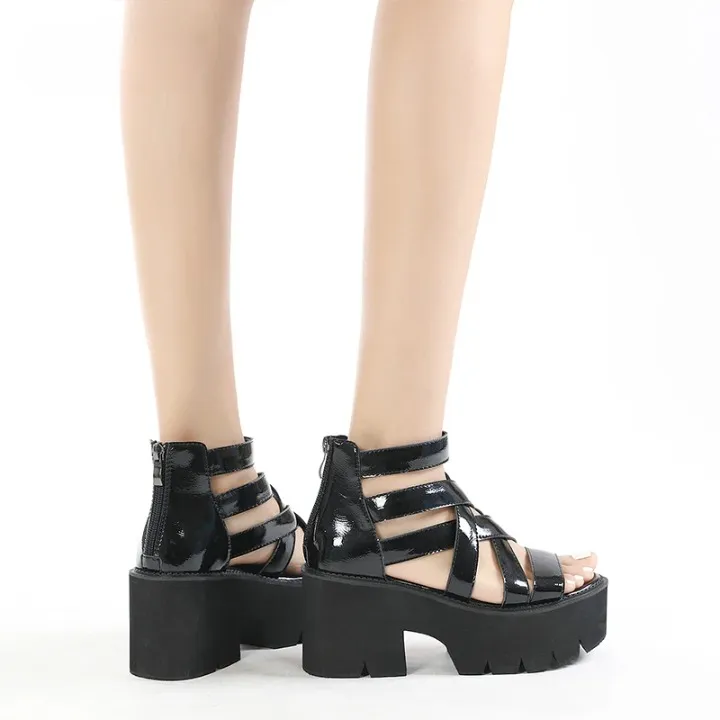 Joskaa 2024 New Soft Leather Chunky Sandals